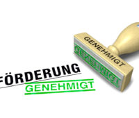 Ein Stempel: Förderung genehmigt