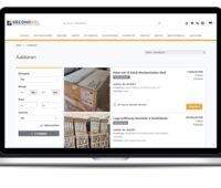 Im Bild ein Bildschirm, der den Auktionskanal von Secondsol zeigt.