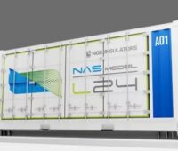 Im Bild die neue Natrium-Schwefel-Batterie von BASF in einem Container.