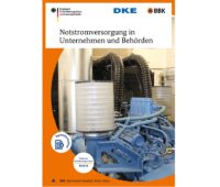 Im Bild das Cover des Leitfadens Notstromversorgung in Unternehmen und Behörden.