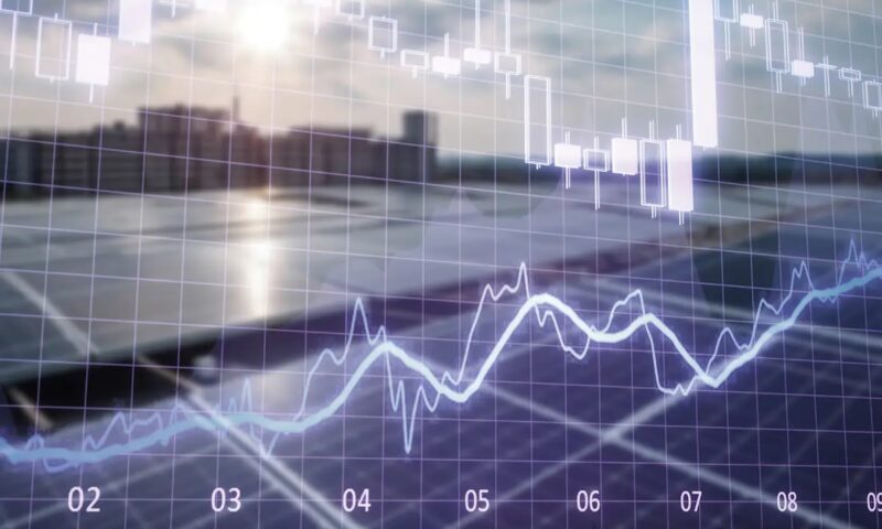 Im Bild eine Börsenkurve, die Energiewirtschaftsrechtsreform soll Solarstrom-Spitzen kappen.