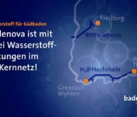 Im Bild eine Grafik mit den Projekten von Badenova für das Wasserstoff-Kernnetz.