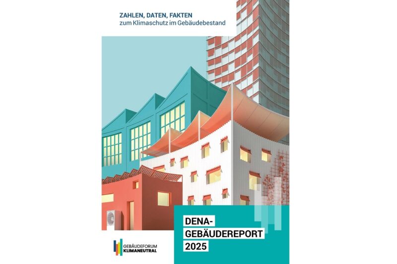 Im Bild das Cover vom Dena-Gebäudereport 2025.