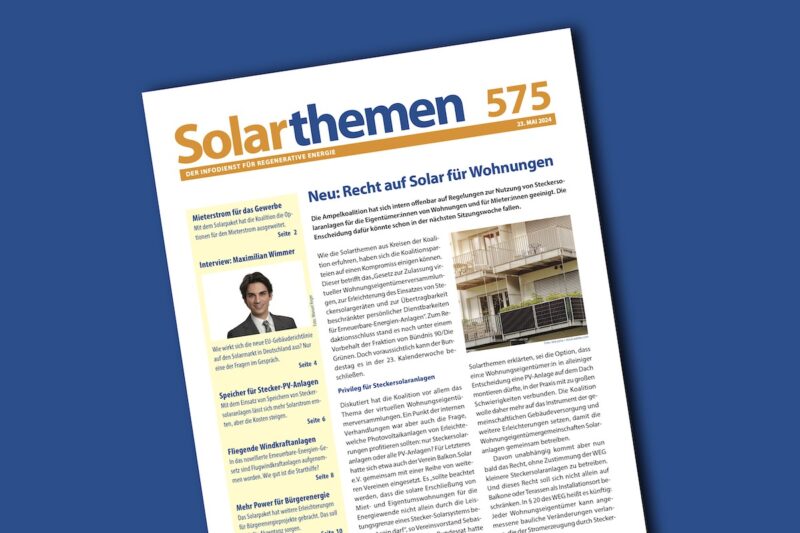 Titelblatt von Solarthemen-Ausgabe 575