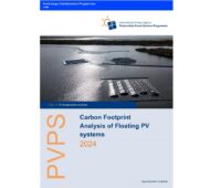 Im Bild das Cover des IEA-PVPS-Berichts zum CO2-Fußabdruck von Floating-PV-Systemen.