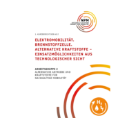 Cover des Kurzberichtes der Nationalen Plattform Zukunft der Mobilität zum Potenzial neuer Antriebe und Kraftstoffe