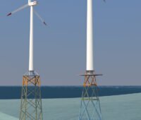 Offshore-Windenergie-Anlage mit Leichtbau-Gründung