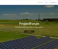 Zu sehen ist ein Screenshot vom Online-Marktplatz für Photovoltaik-Projekte ProjectForum.