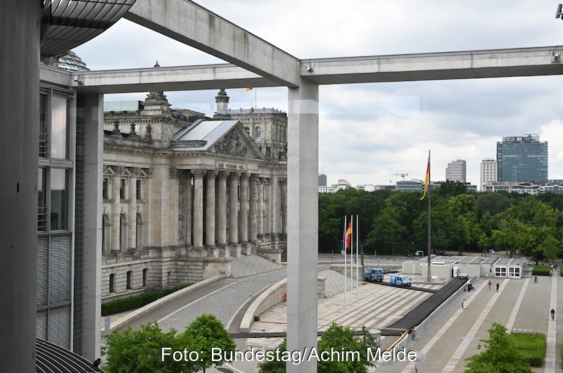 Blick auf den Reichstag von der Seite aus