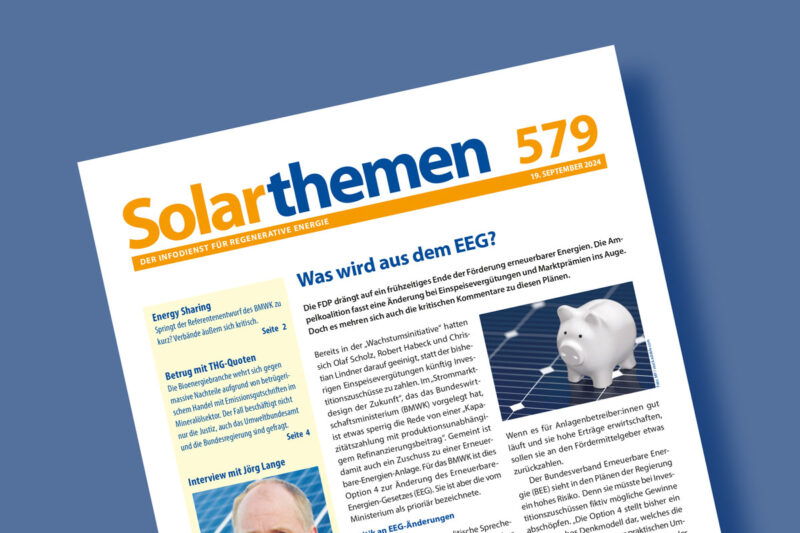 Titelseite der SOlarthemen-Ausgabe Nr. 579