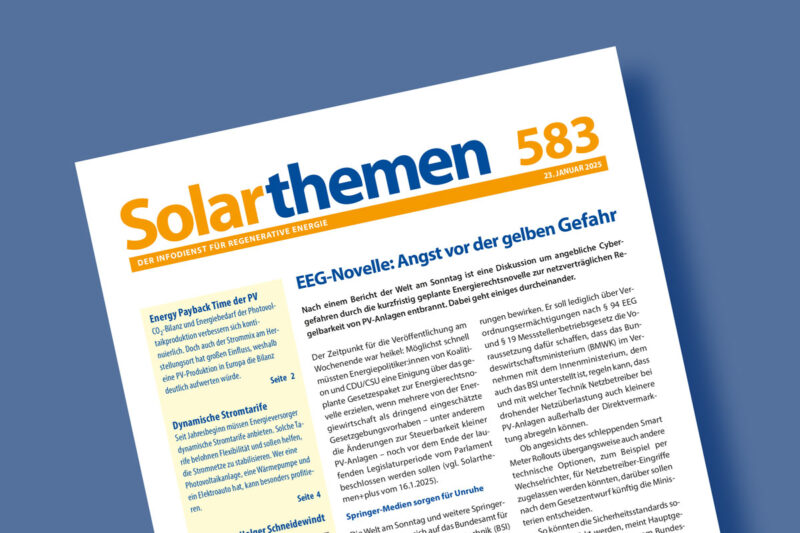 Titelseite der SOlarthemen-Ausgabe Nr. 583