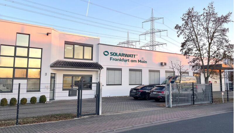 Im Bild der Installationsstandort von Solarwatt in Frankfurt.