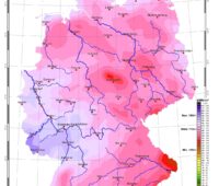 Zu sehen ist eine Karte, die die Sonneneinstrahlung in Deutschland im Mai 2020 zeigt.