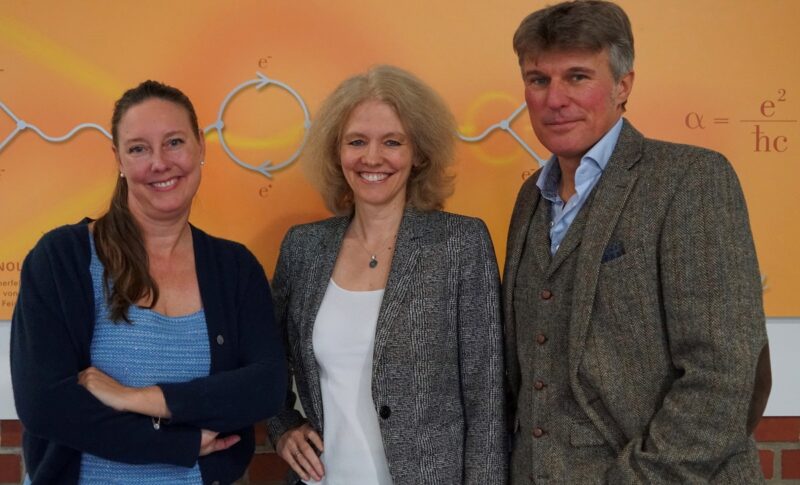 Im Bild Leitungsteam des weltweit ersten Solarbatterien Zentrums: Prof. Jennifer L.M. Rupp, Prof. Bettina V. Lotsch und Prof. Karsten Reuter.