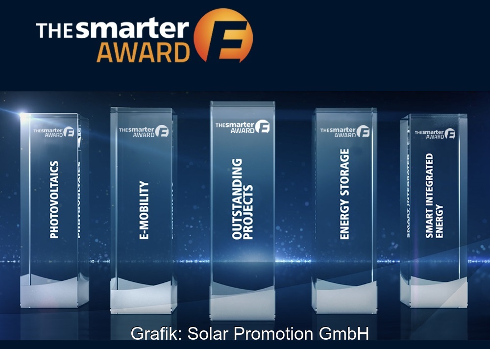 Im Bild die Kategorien des The smarter E Award 2025.