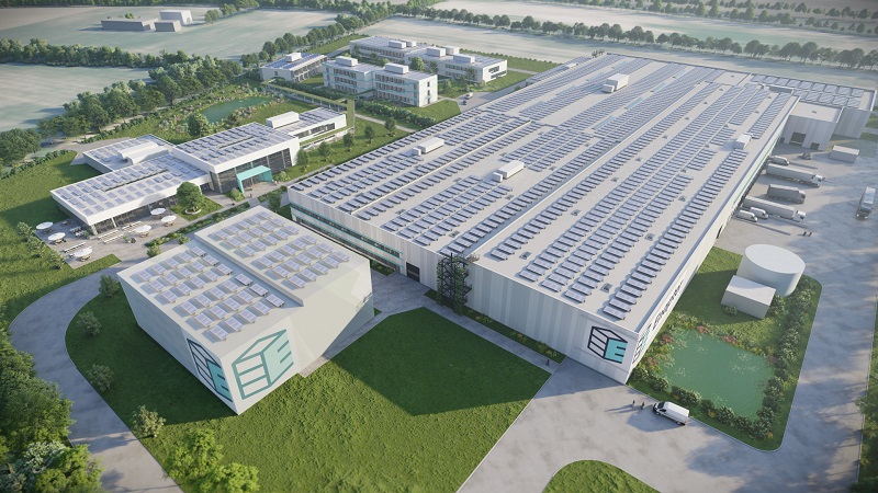 Zu sehen ist der Enapter Campus, auf dem der Elektrolyseur-Hersteller seine Massenfertigung für die Wasserstoff-Elektrolyse aufbauen will.