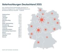 Zu sehen ist eine Deutschlandkarte aus dem Zolar Trendradar 2021.