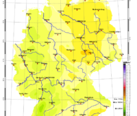 Karte von Deutschland zeigt Solarstrahlung im September 2024